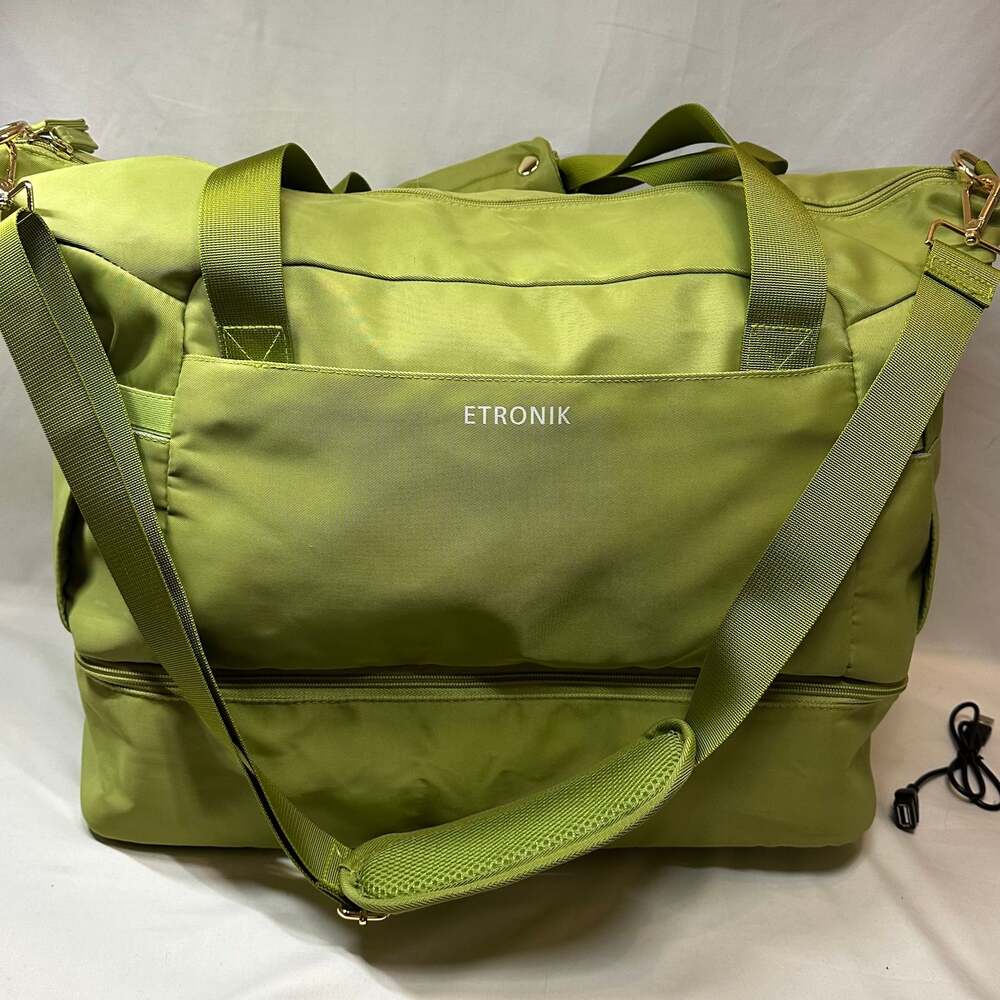 ETRONIK Lime Green Weekender Duffle Gym Bag, Large Capacity Travel Tote